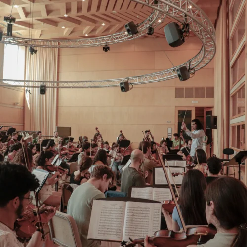 director de orquesta al mando
